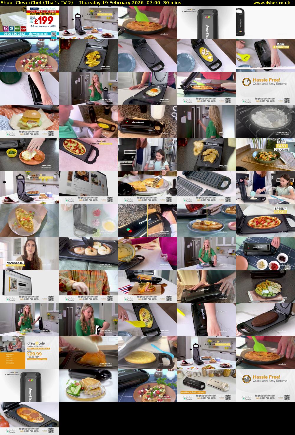 Shop: CleverChef (That's TV 2) Thursday 19 February 2026 07:00 - 07:30