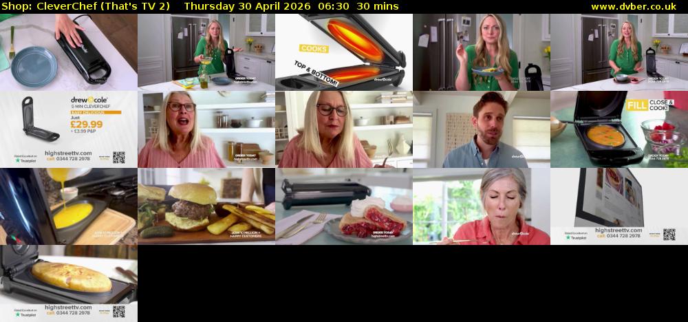 Shop: CleverChef (That's TV 2) Thursday 30 April 2026 06:30 - 07:00