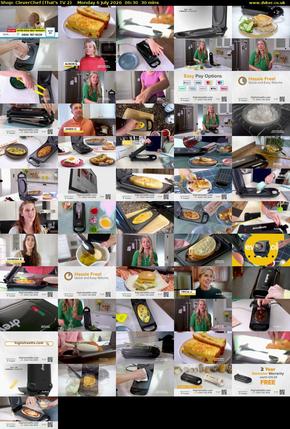 Shop: CleverChef (That's TV 2) Monday 6 July 2026 06:30 - 07:00