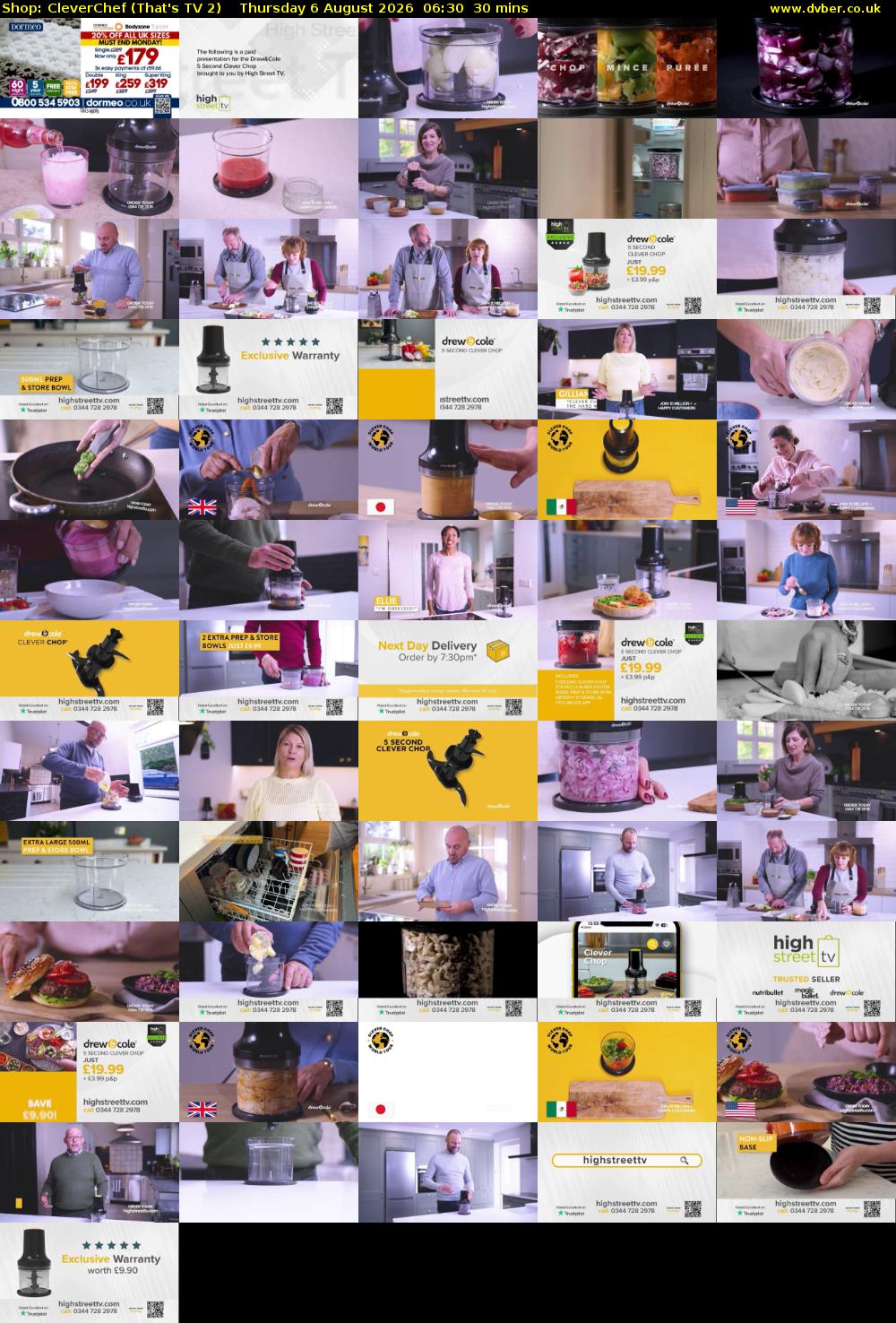 Shop: CleverChef (That's TV 2) Thursday 6 August 2026 06:30 - 07:00