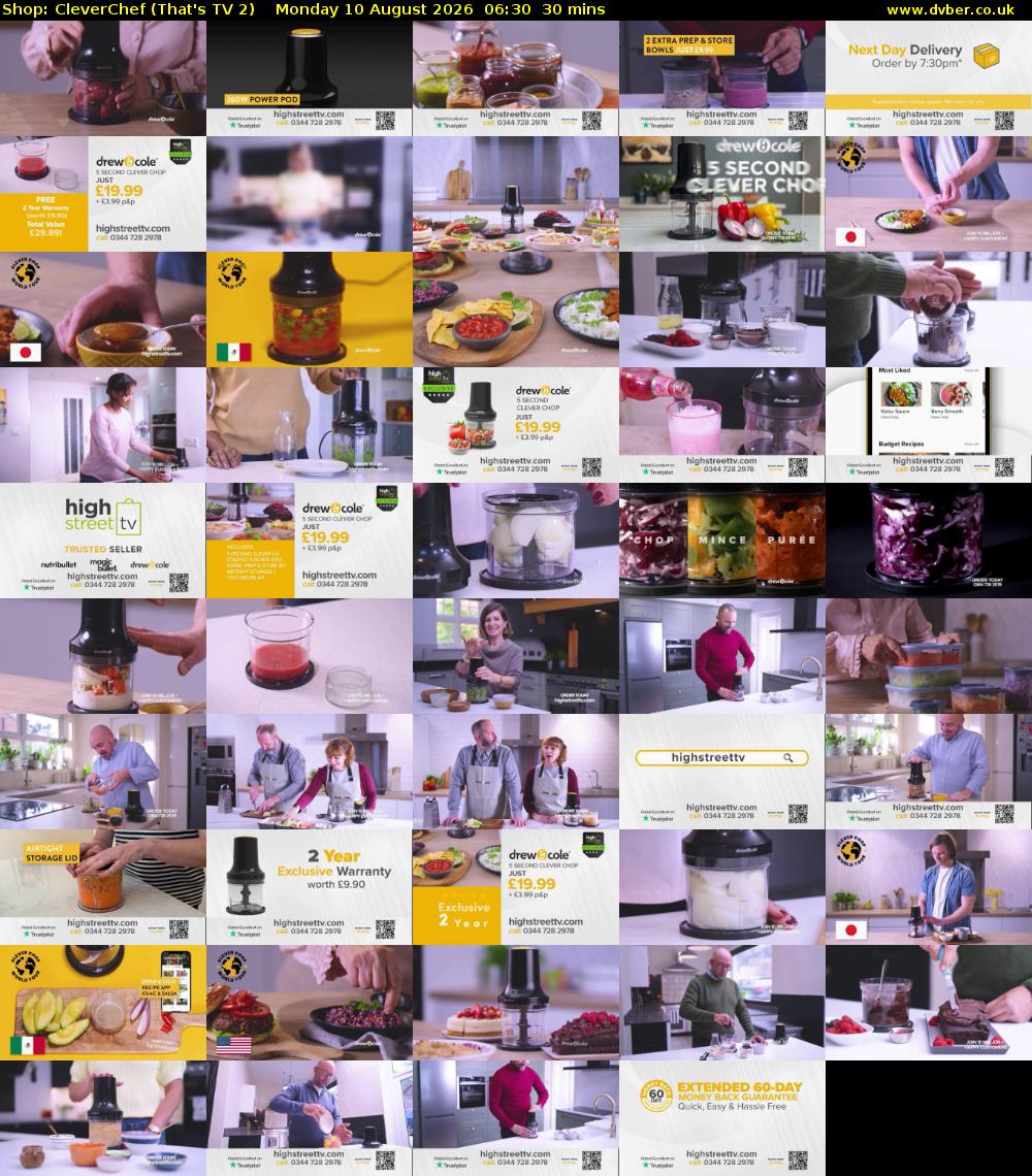 Shop: CleverChef (That's TV 2) Monday 10 August 2026 06:30 - 07:00