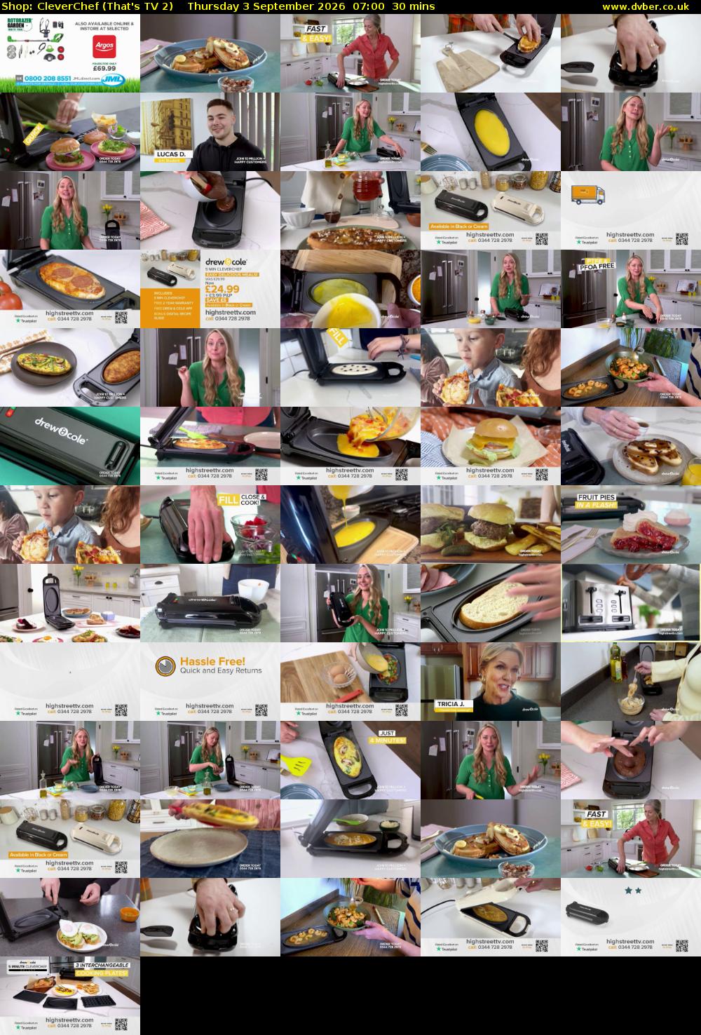 Shop: CleverChef (That's TV 2) Thursday 3 September 2026 07:00 - 07:30