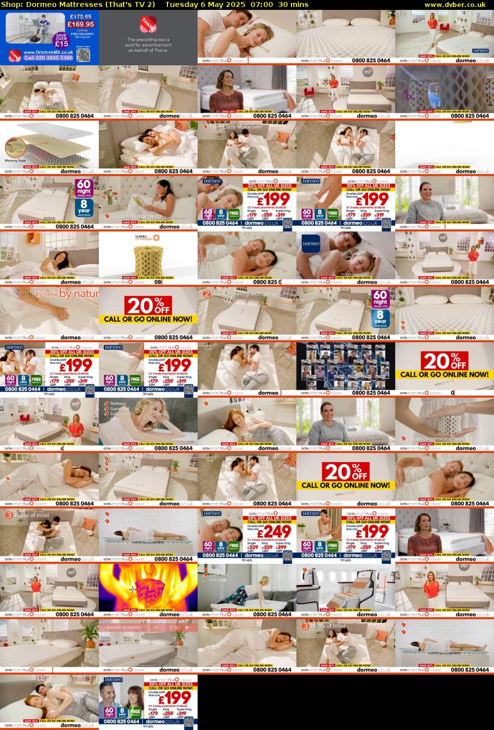 Shop: Dormeo Mattresses (That's TV 2) Tuesday 6 May 2025 07:00 - 07:30