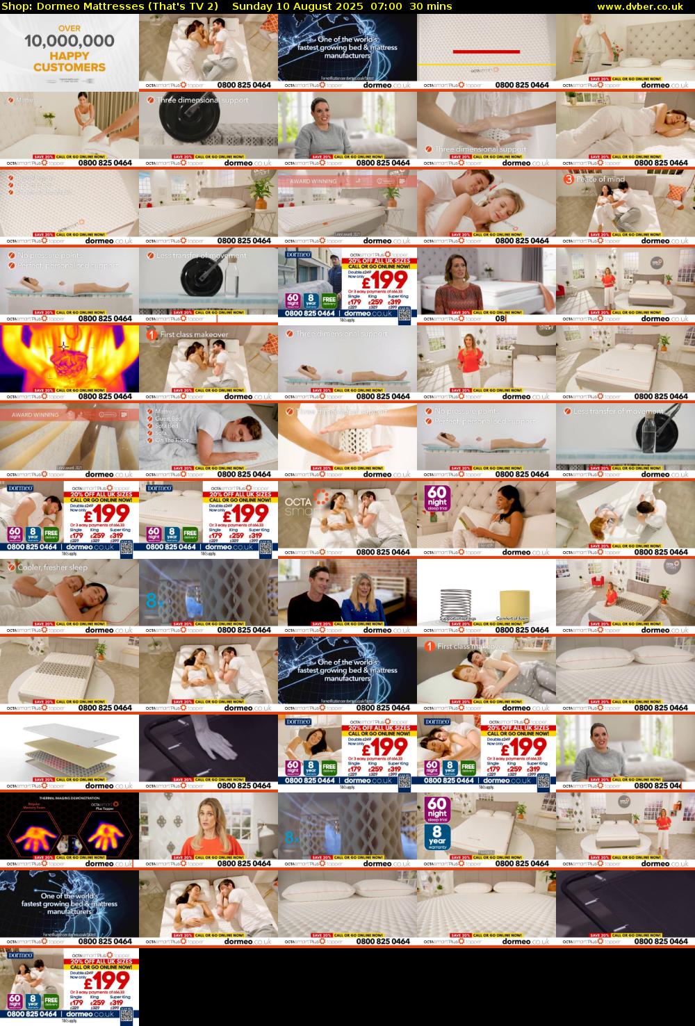 Shop: Dormeo Mattresses (That's TV 2) Sunday 10 August 2025 07:00 - 07:30
