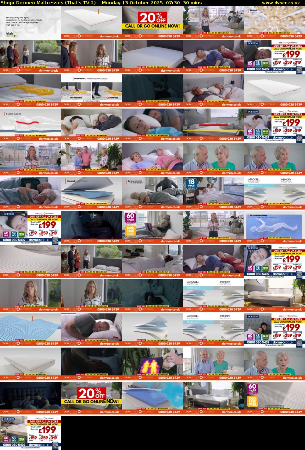 Shop: Dormeo Mattresses (That's TV 2) Monday 13 October 2025 07:30 - 08:00