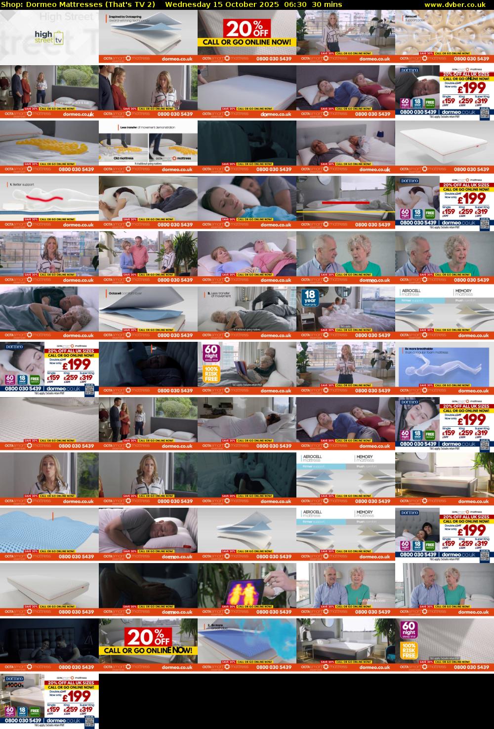 Shop: Dormeo Mattresses (That's TV 2) Wednesday 15 October 2025 06:30 - 07:00