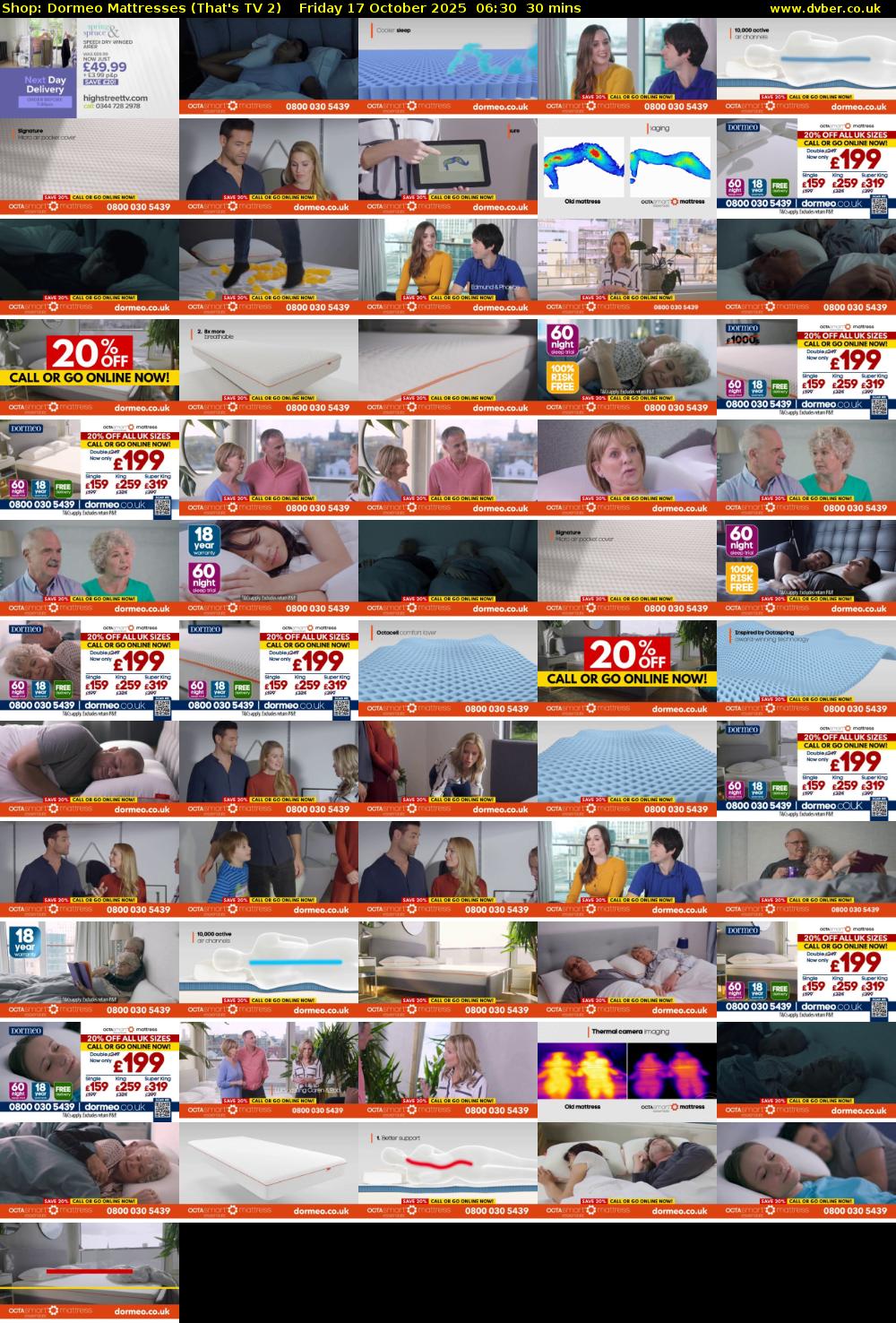 Shop: Dormeo Mattresses (That's TV 2) Friday 17 October 2025 06:30 - 07:00