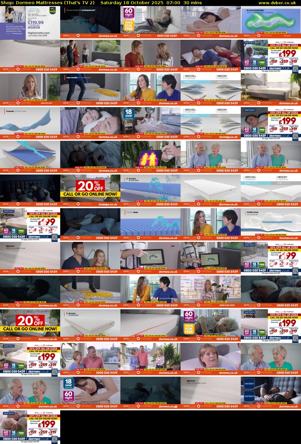 Shop: Dormeo Mattresses (That's TV 2) Saturday 18 October 2025 07:00 - 07:30