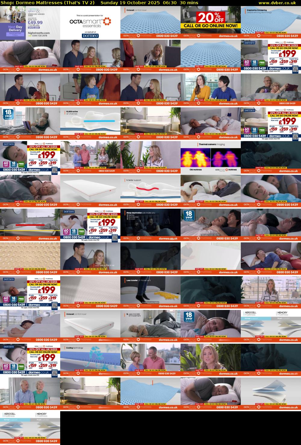 Shop: Dormeo Mattresses (That's TV 2) Sunday 19 October 2025 06:30 - 07:00