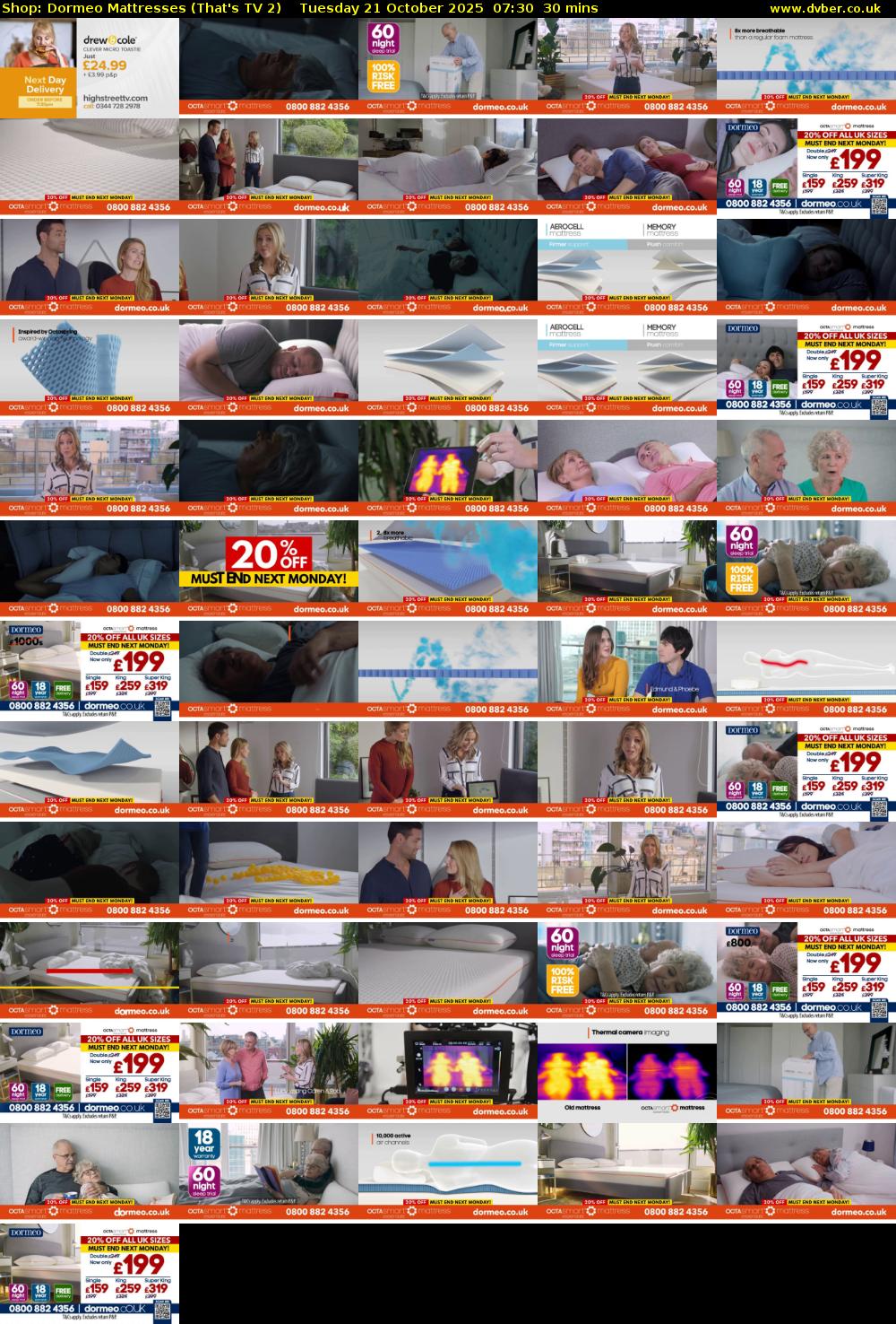 Shop: Dormeo Mattresses (That's TV 2) Tuesday 21 October 2025 07:30 - 08:00