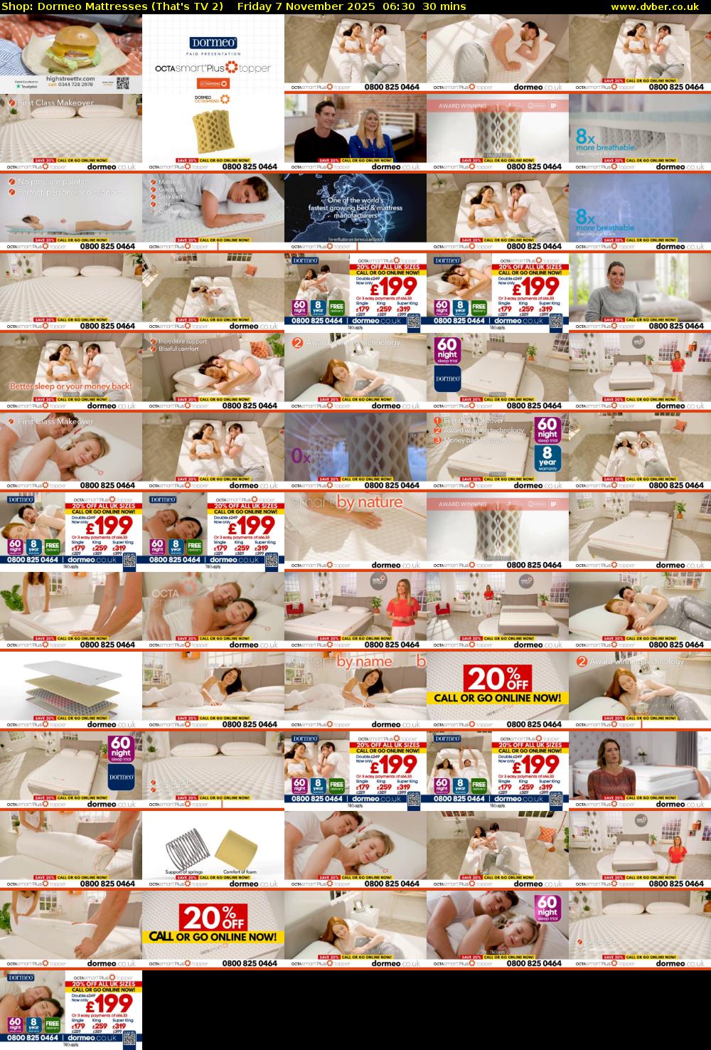 Shop: Dormeo Mattresses (That's TV 2) Friday 7 November 2025 06:30 - 07:00