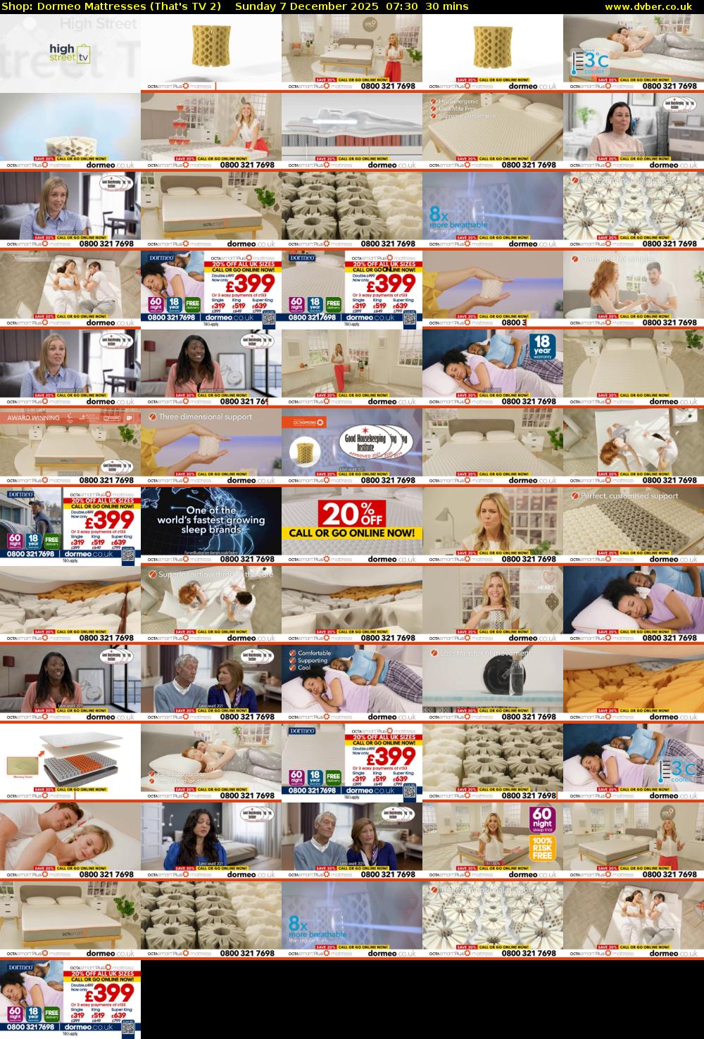 Shop: Dormeo Mattresses (That's TV 2) Sunday 7 December 2025 07:30 - 08:00