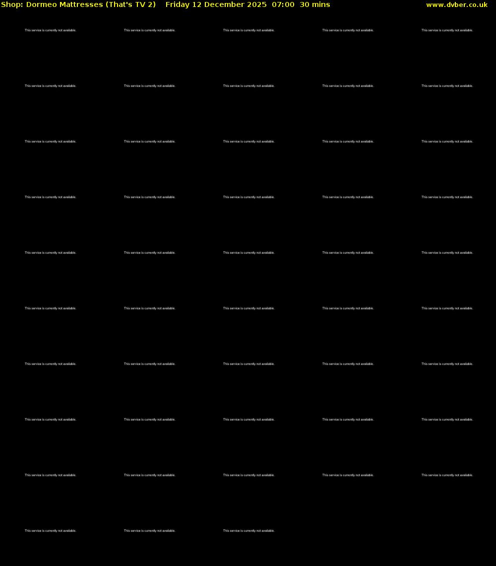 Shop: Dormeo Mattresses (That's TV 2) Friday 12 December 2025 07:00 - 07:30