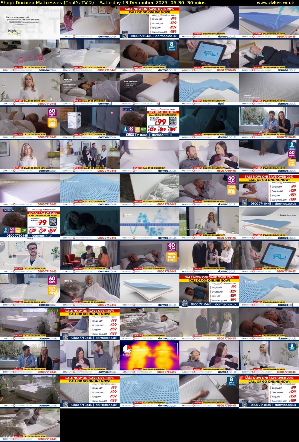 Shop: Dormeo Mattresses (That's TV 2) Saturday 13 December 2025 06:30 - 07:00