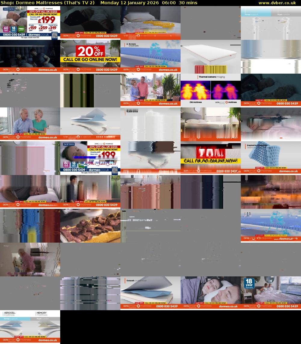 Shop: Dormeo Mattresses (That's TV 2) Monday 12 January 2026 06:00 - 06:30