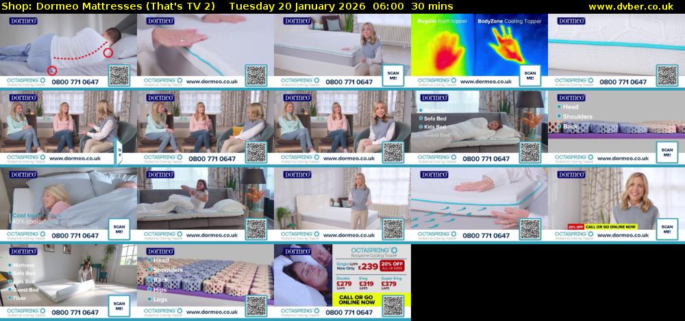 Shop: Dormeo Mattresses (That's TV 2) Tuesday 20 January 2026 06:00 - 06:30