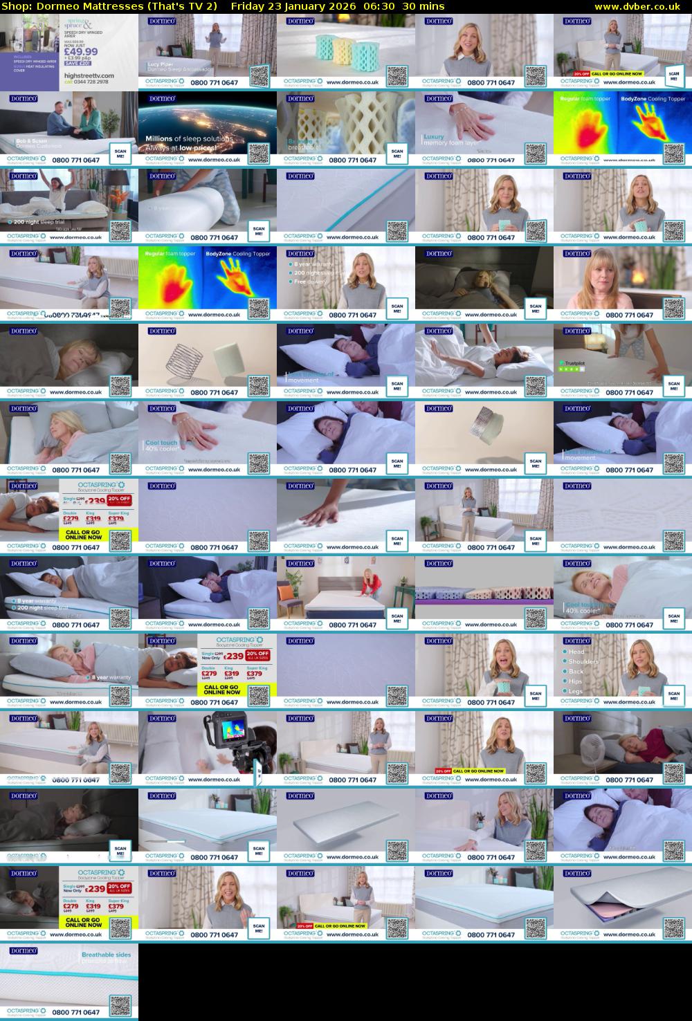 Shop: Dormeo Mattresses (That's TV 2) Friday 23 January 2026 06:30 - 07:00