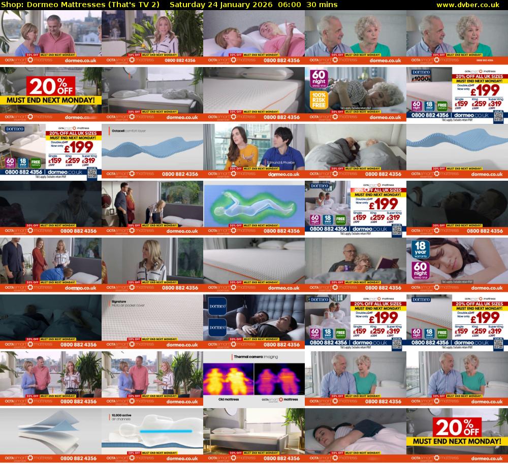 Shop: Dormeo Mattresses (That's TV 2) Saturday 24 January 2026 06:00 - 06:30