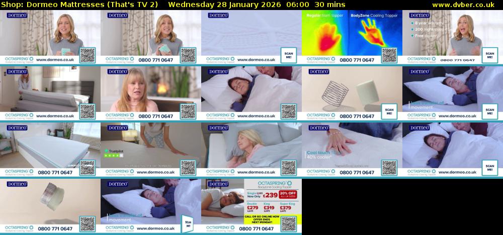 Shop: Dormeo Mattresses (That's TV 2) Wednesday 28 January 2026 06:00 - 06:30