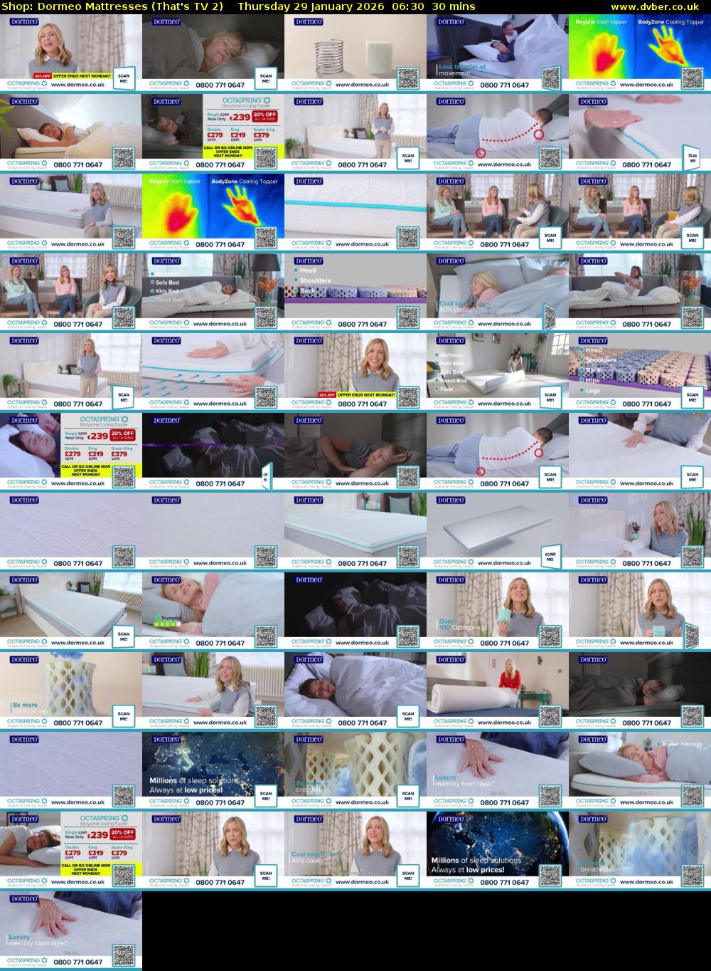 Shop: Dormeo Mattresses (That's TV 2) Thursday 29 January 2026 06:30 - 07:00