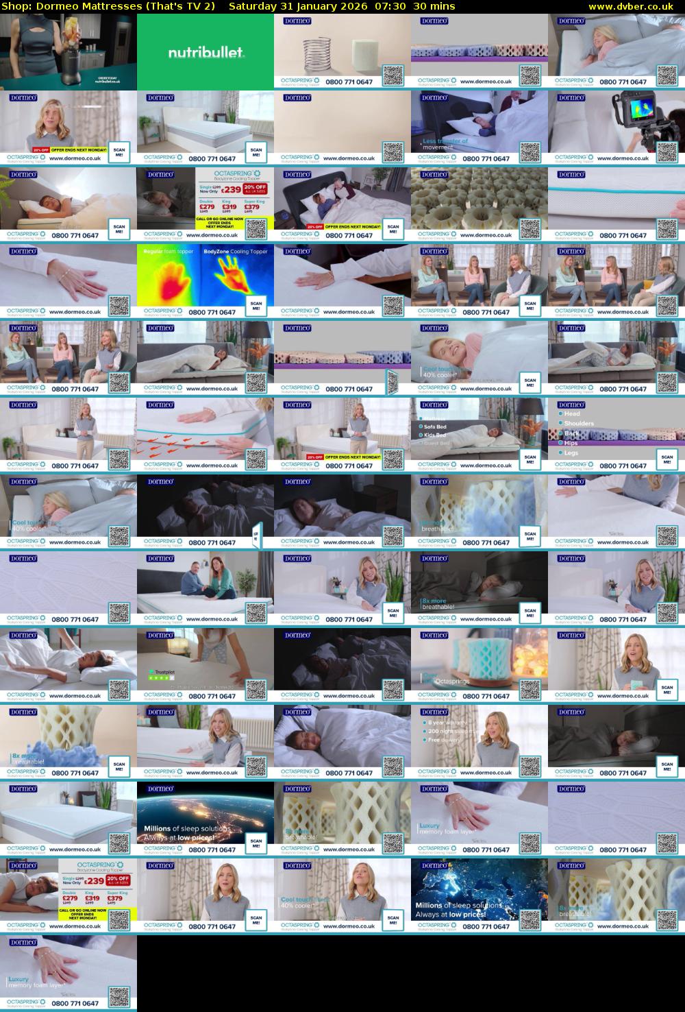 Shop: Dormeo Mattresses (That's TV 2) Saturday 31 January 2026 07:30 - 08:00