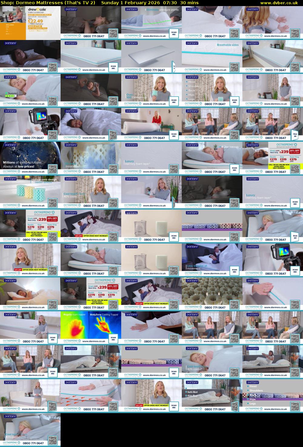 Shop: Dormeo Mattresses (That's TV 2) Sunday 1 February 2026 07:30 - 08:00