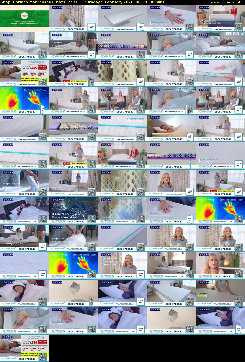 Shop: Dormeo Mattresses (That's TV 2) Thursday 5 February 2026 06:30 - 07:00