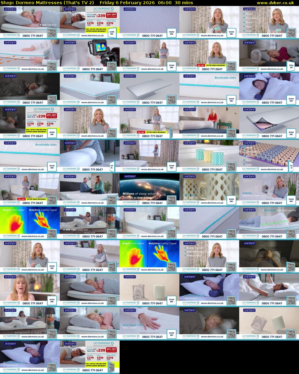 Shop: Dormeo Mattresses (That's TV 2) Friday 6 February 2026 06:00 - 06:30