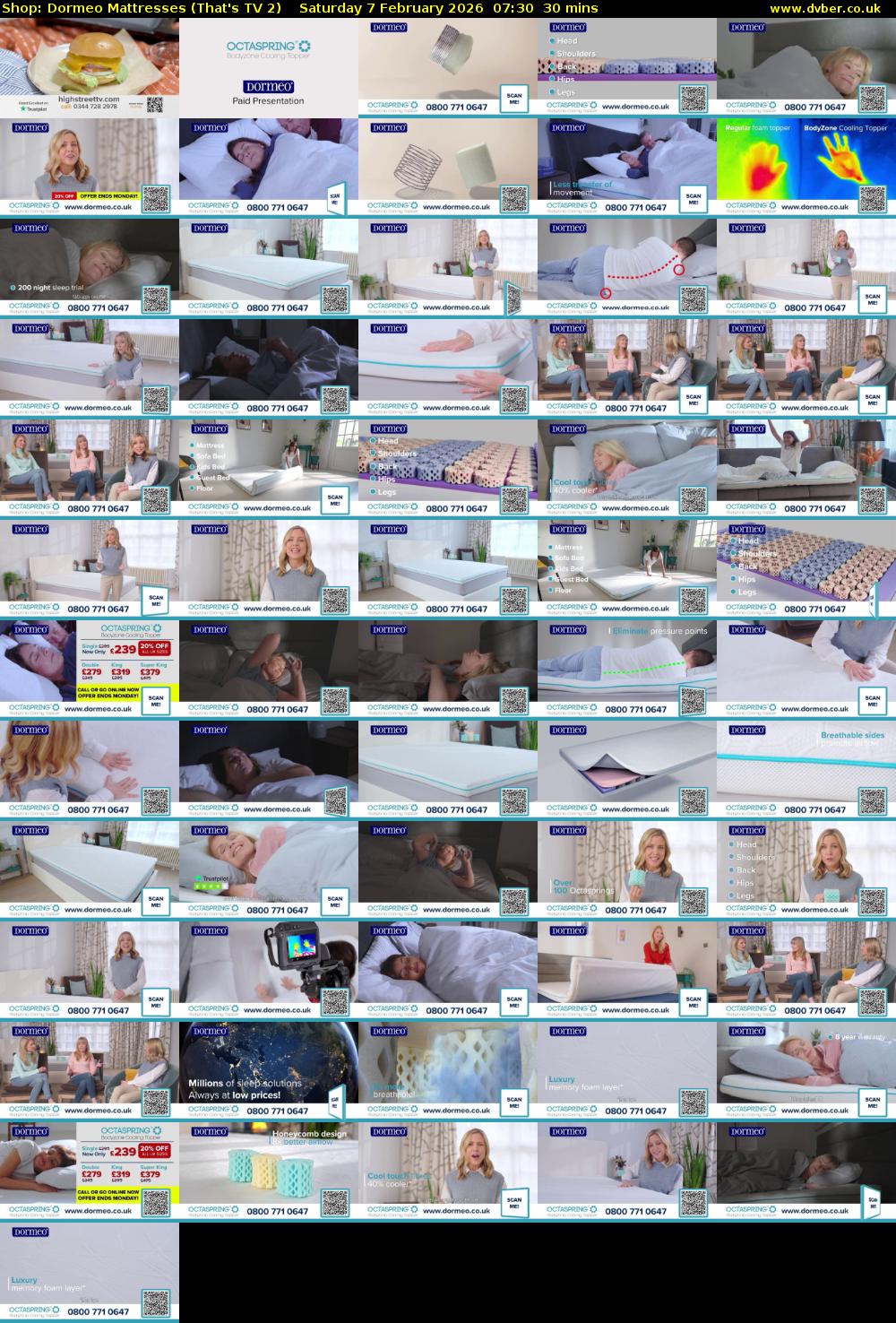 Shop: Dormeo Mattresses (That's TV 2) Saturday 7 February 2026 07:30 - 08:00