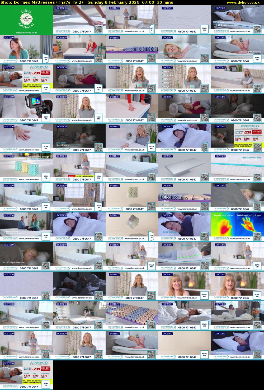 Shop: Dormeo Mattresses (That's TV 2) Sunday 8 February 2026 07:00 - 07:30