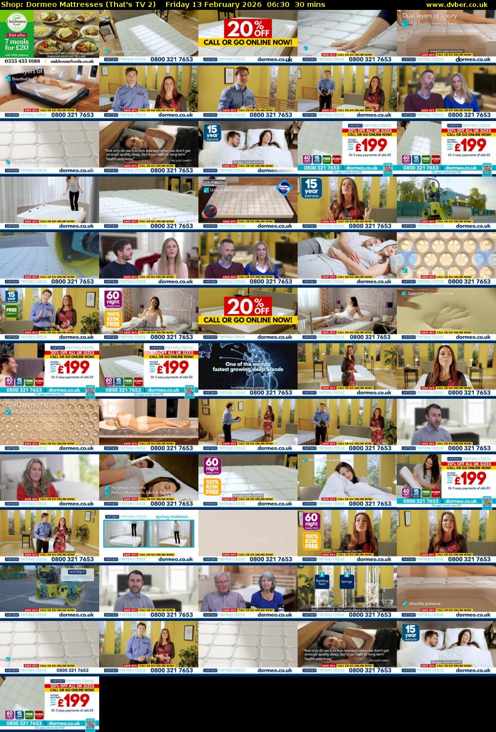 Shop: Dormeo Mattresses (That's TV 2) Friday 13 February 2026 06:30 - 07:00