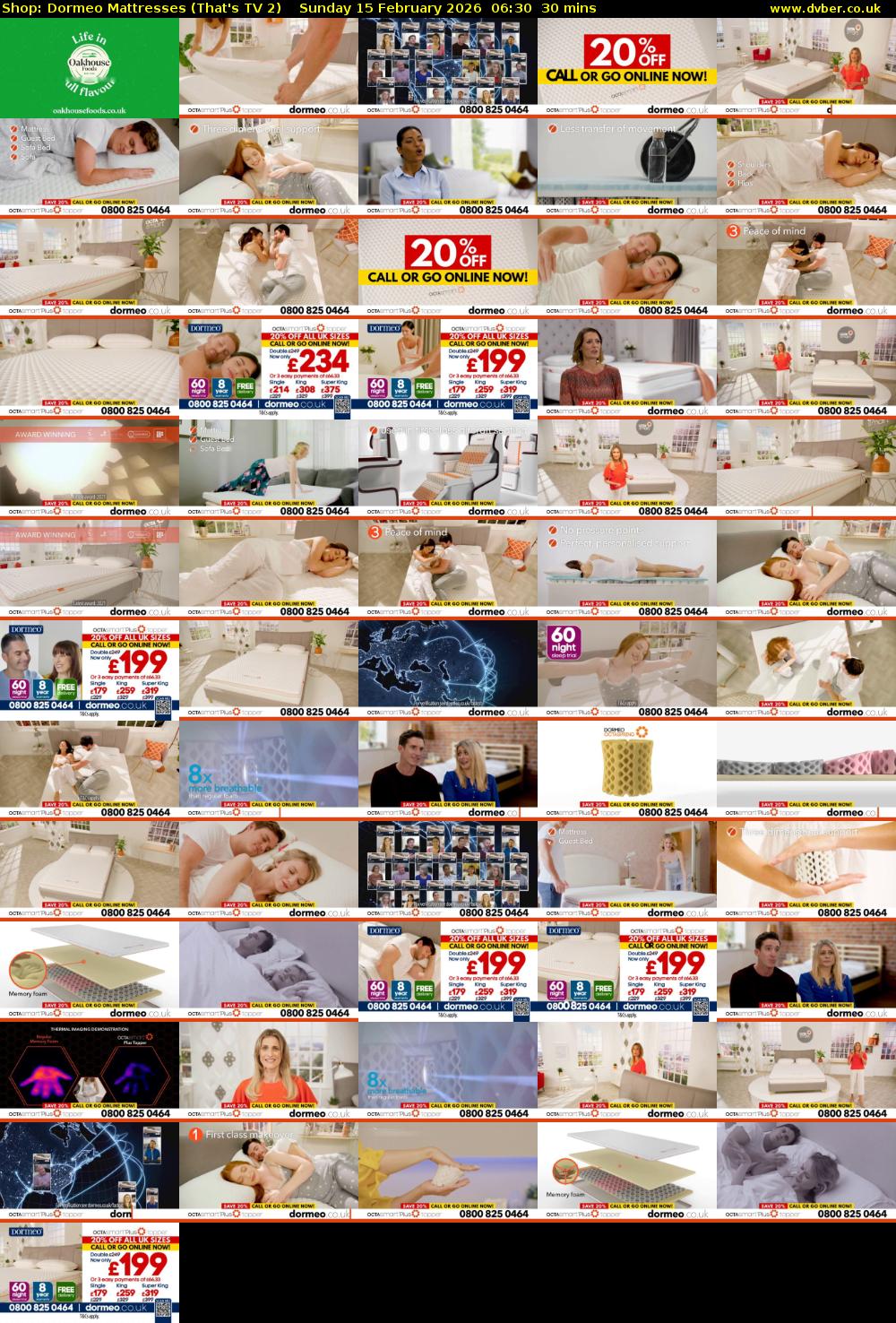Shop: Dormeo Mattresses (That's TV 2) Sunday 15 February 2026 06:30 - 07:00