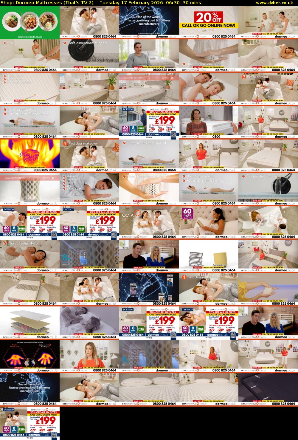 Shop: Dormeo Mattresses (That's TV 2) Tuesday 17 February 2026 06:30 - 07:00