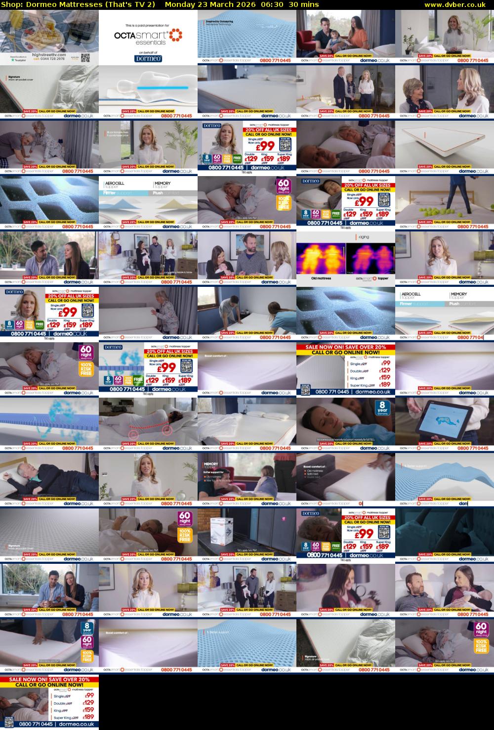 Shop: Dormeo Mattresses (That's TV 2) Monday 23 March 2026 06:30 - 07:00