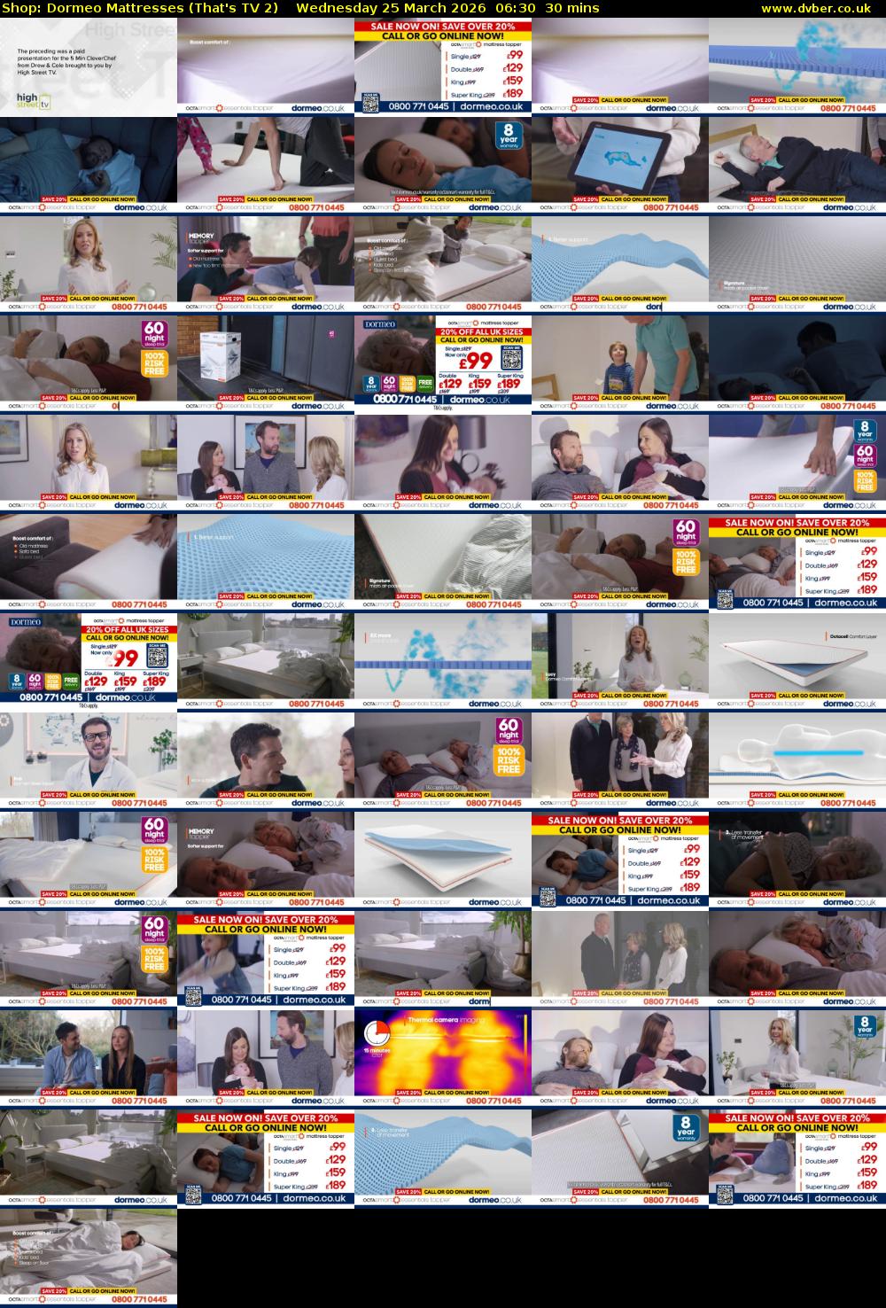 Shop: Dormeo Mattresses (That's TV 2) Wednesday 25 March 2026 06:30 - 07:00