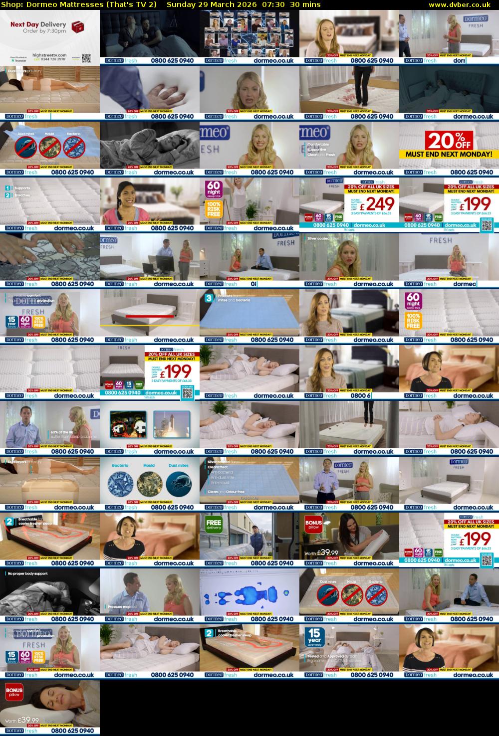 Shop: Dormeo Mattresses (That's TV 2) Sunday 29 March 2026 07:30 - 08:00