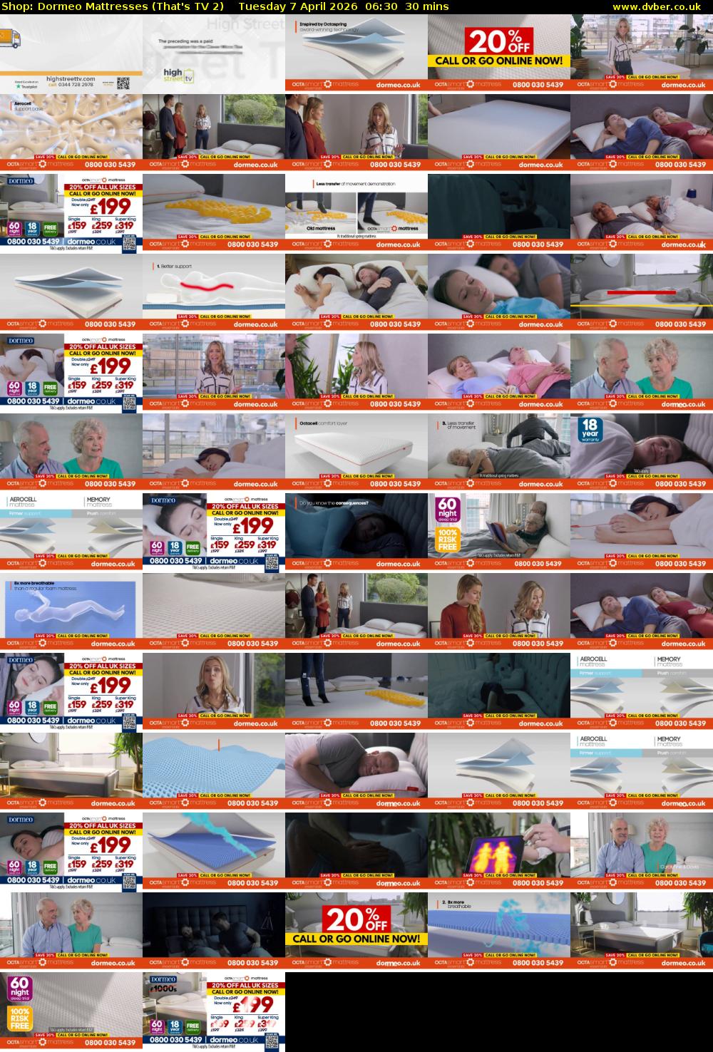 Shop: Dormeo Mattresses (That's TV 2) Tuesday 7 April 2026 06:30 - 07:00