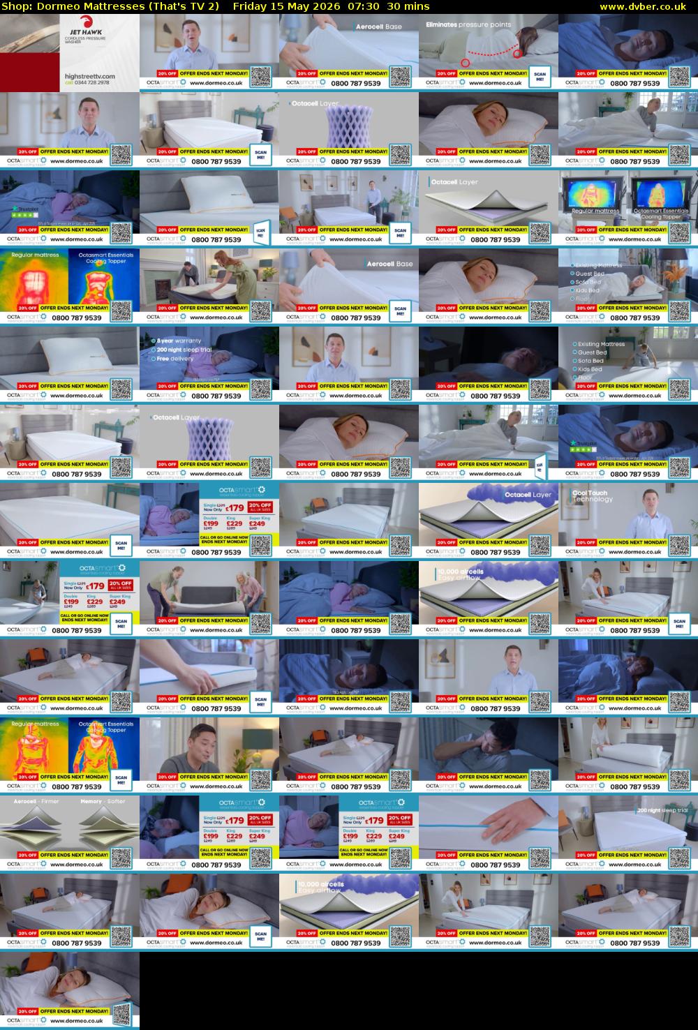 Shop: Dormeo Mattresses (That's TV 2) Friday 15 May 2026 07:30 - 08:00
