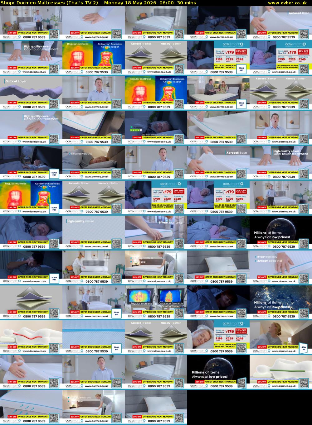 Shop: Dormeo Mattresses (That's TV 2) Monday 18 May 2026 06:00 - 06:30