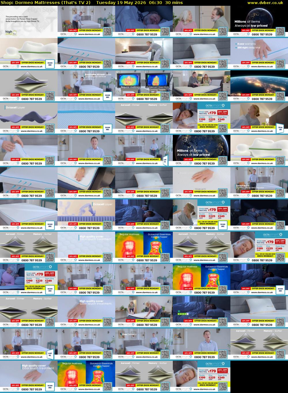 Shop: Dormeo Mattresses (That's TV 2) Tuesday 19 May 2026 06:30 - 07:00