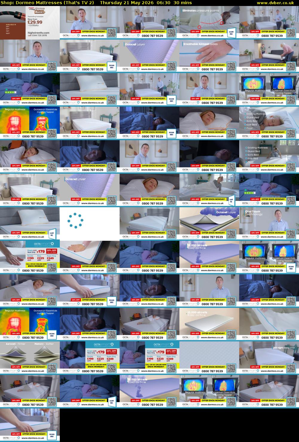 Shop: Dormeo Mattresses (That's TV 2) Thursday 21 May 2026 06:30 - 07:00