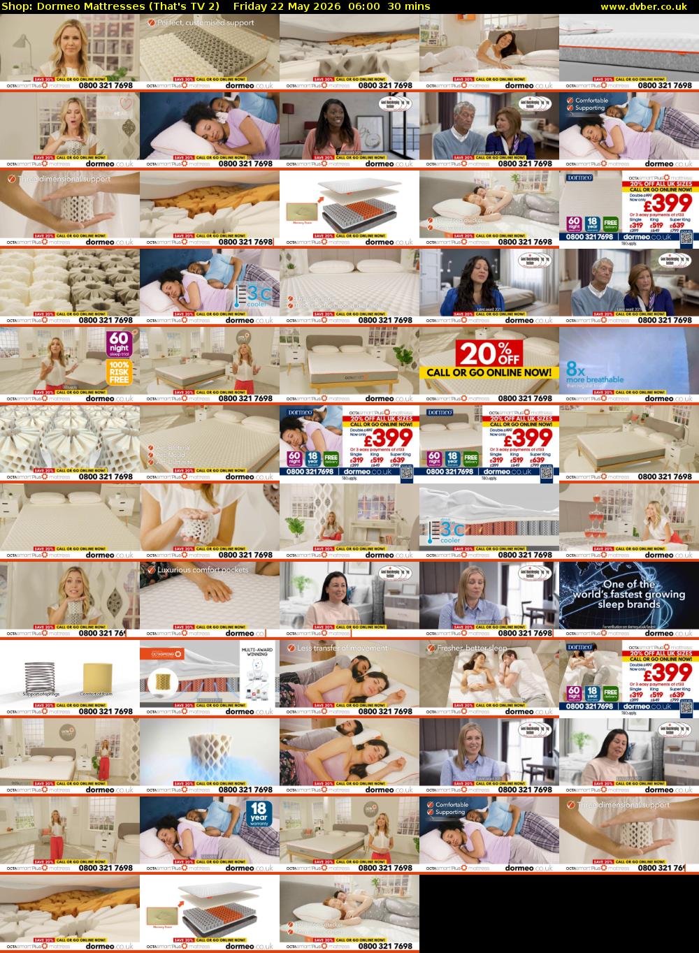 Shop: Dormeo Mattresses (That's TV 2) Friday 22 May 2026 06:00 - 06:30