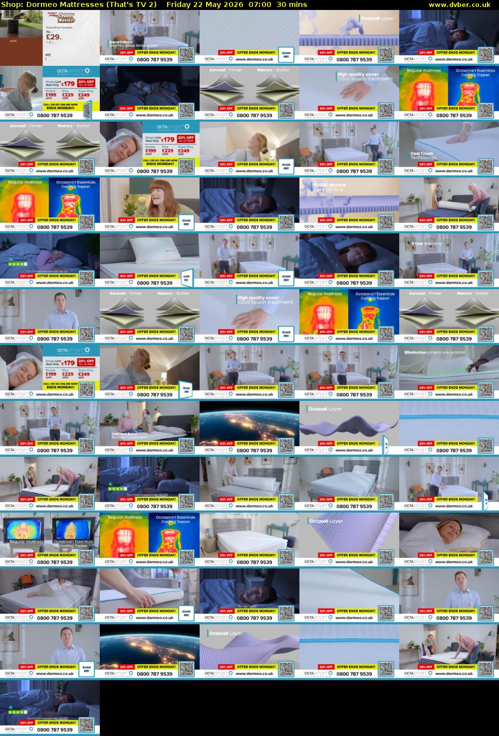 Shop: Dormeo Mattresses (That's TV 2) Friday 22 May 2026 07:00 - 07:30