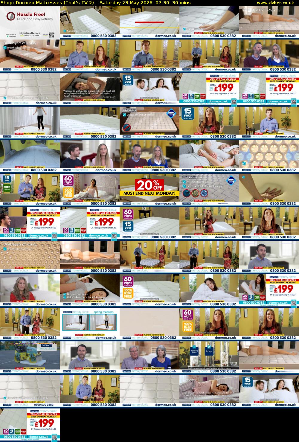 Shop: Dormeo Mattresses (That's TV 2) Saturday 23 May 2026 07:30 - 08:00