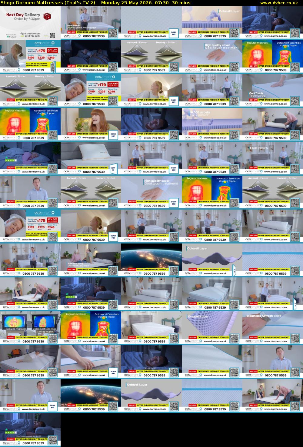 Shop: Dormeo Mattresses (That's TV 2) Monday 25 May 2026 07:30 - 08:00