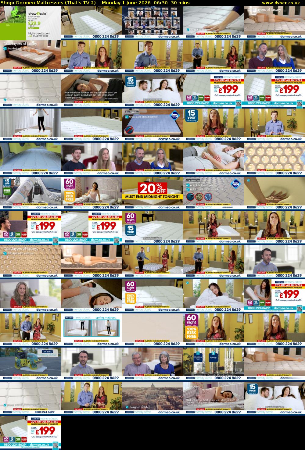 Shop: Dormeo Mattresses (That's TV 2) Monday 1 June 2026 06:30 - 07:00