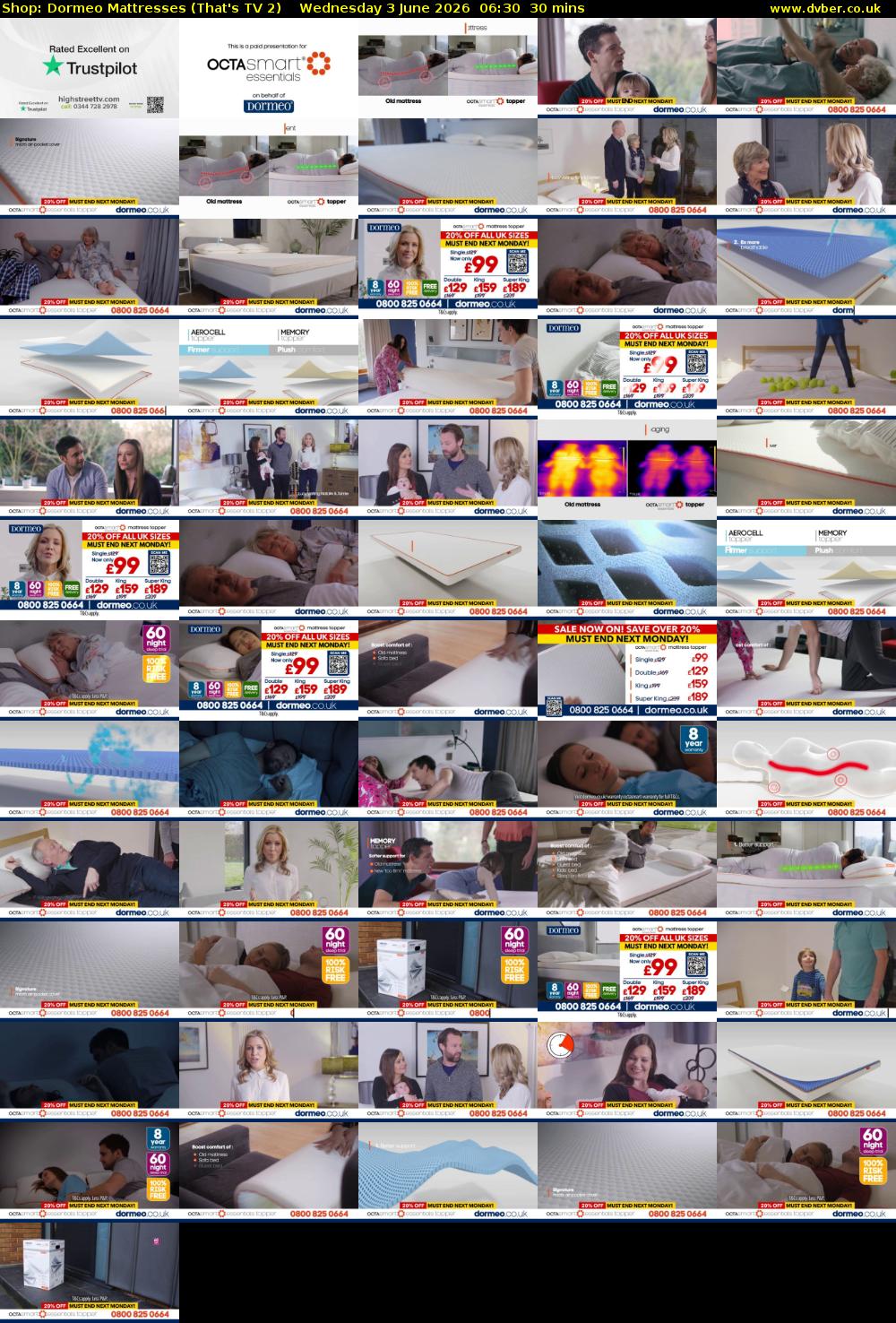 Shop: Dormeo Mattresses (That's TV 2) Wednesday 3 June 2026 06:30 - 07:00