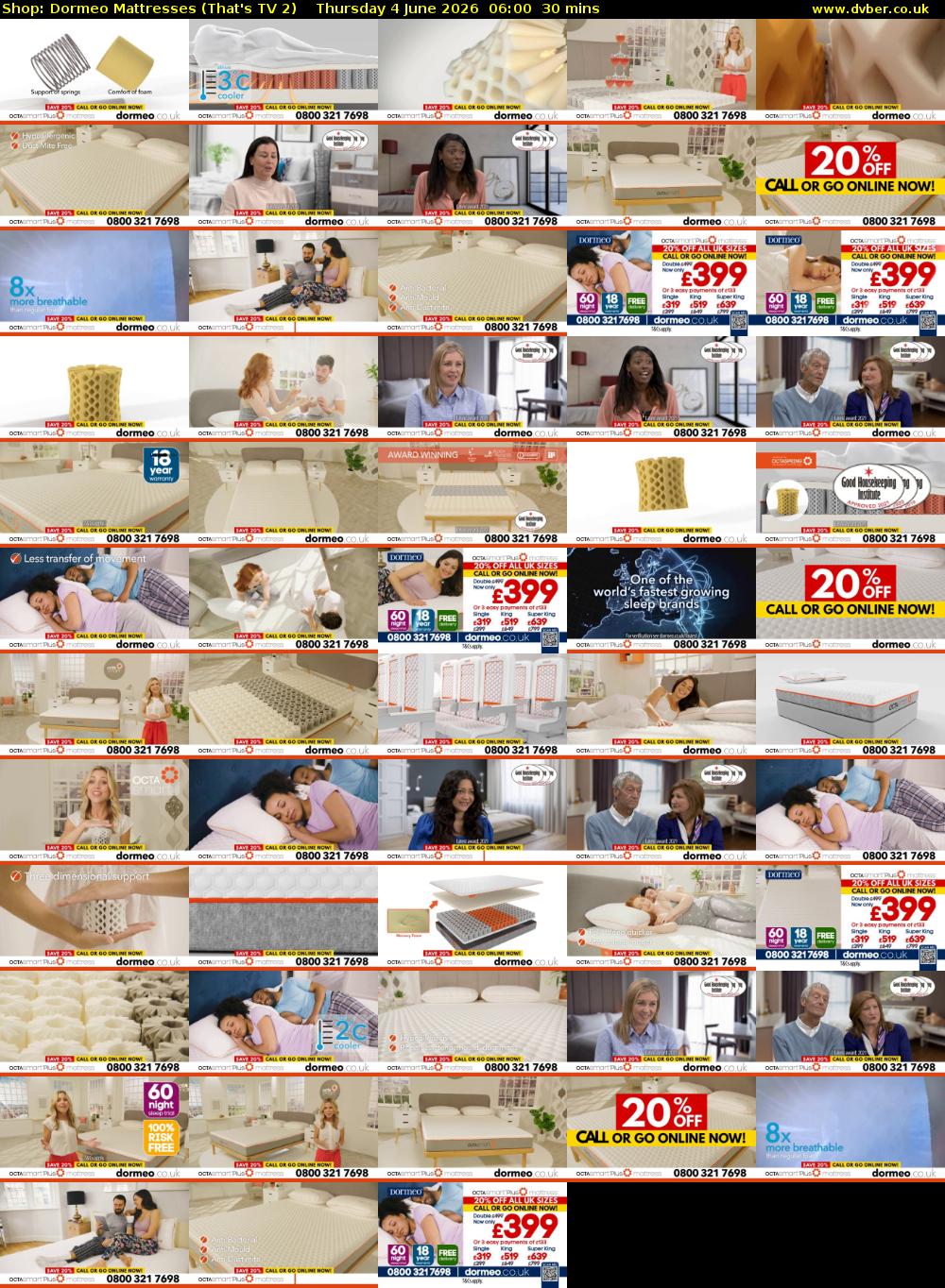 Shop: Dormeo Mattresses (That's TV 2) Thursday 4 June 2026 06:00 - 06:30