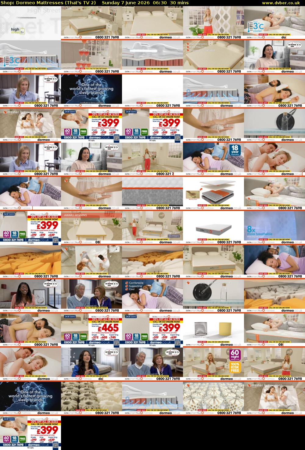 Shop: Dormeo Mattresses (That's TV 2) Sunday 7 June 2026 06:30 - 07:00