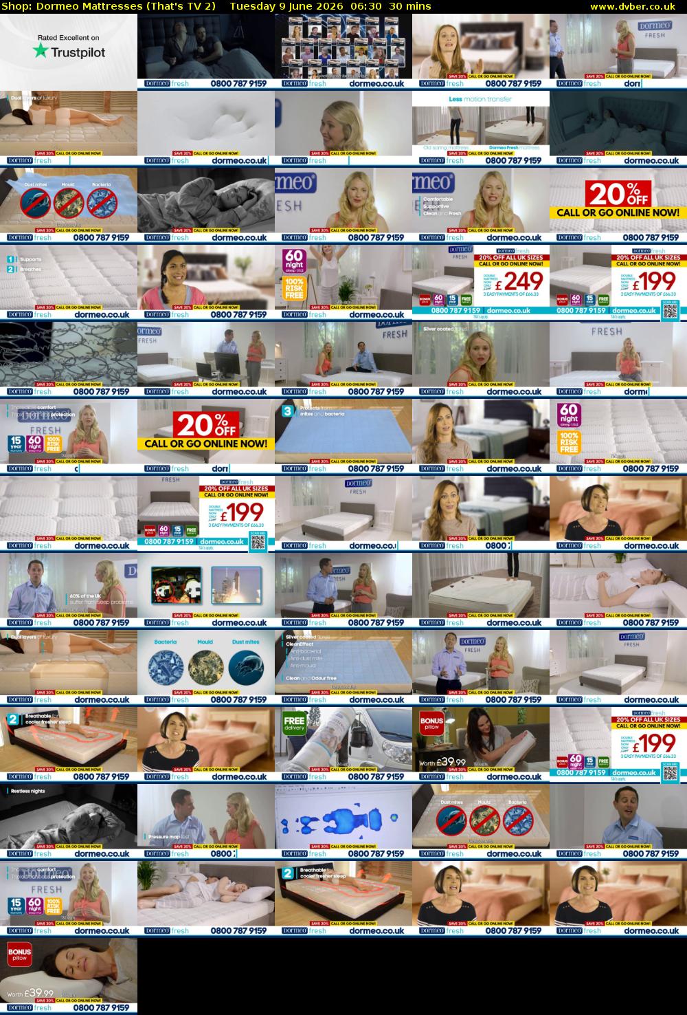 Shop: Dormeo Mattresses (That's TV 2) Tuesday 9 June 2026 06:30 - 07:00
